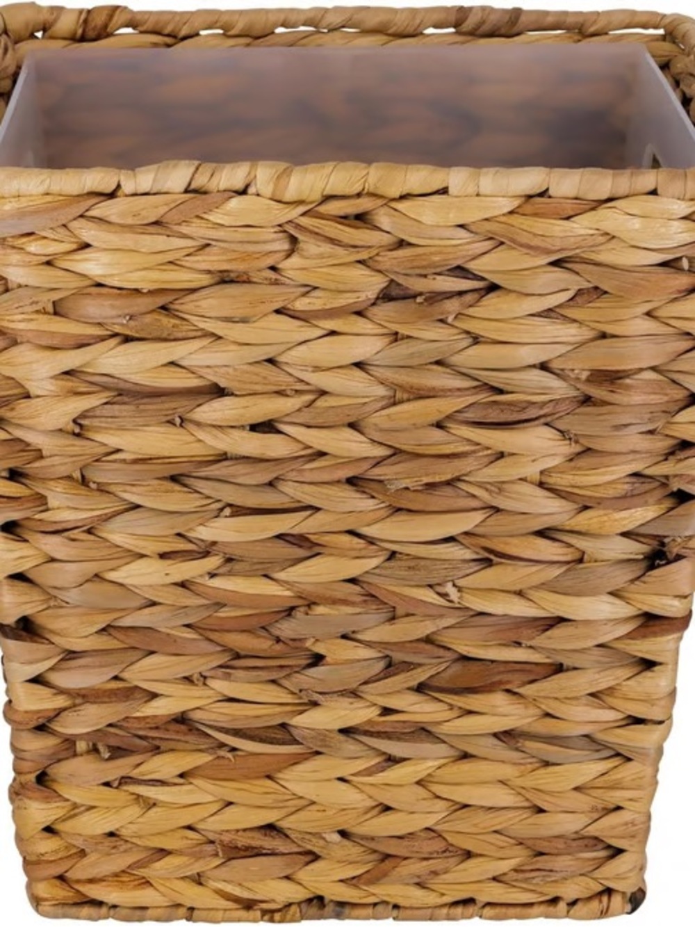 New with tags Allen + Roth Tan Open Top Waste Bin (5.3 qt) Hyacinth Tan Finish